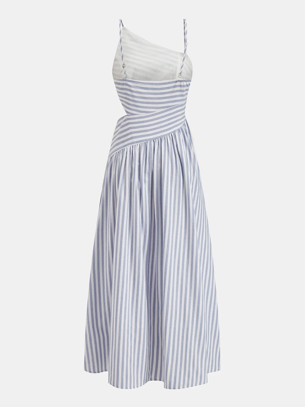 COMMENSE Striped Cut-Out Asymmetric Cami Maxi Dress - size Medium - Picture 4 of 7
